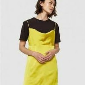 Stelen Chartreuse Cowl Neck Slip Dress